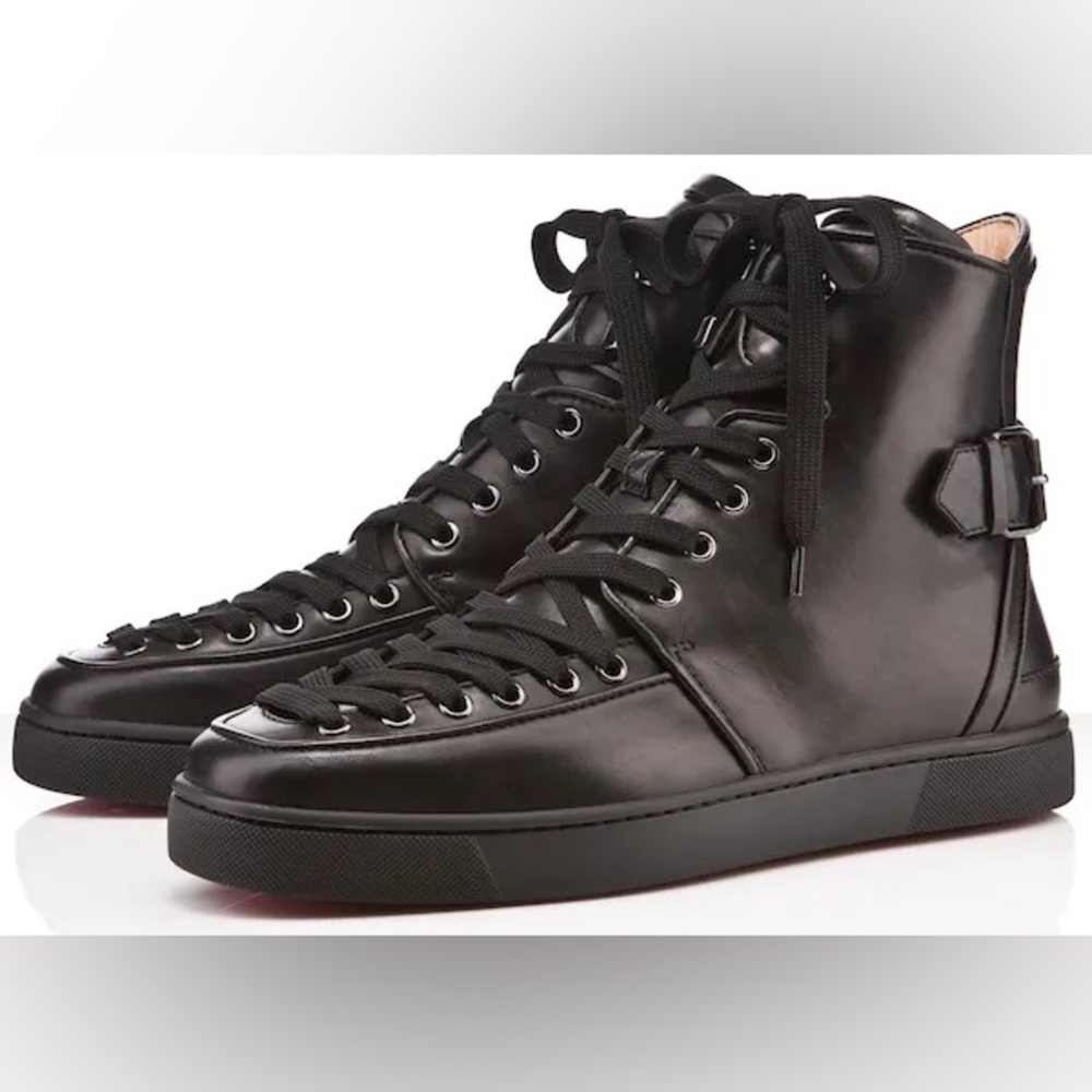 Christian Louboutin black leather Alfie Sneakers - Picture 1 of 11